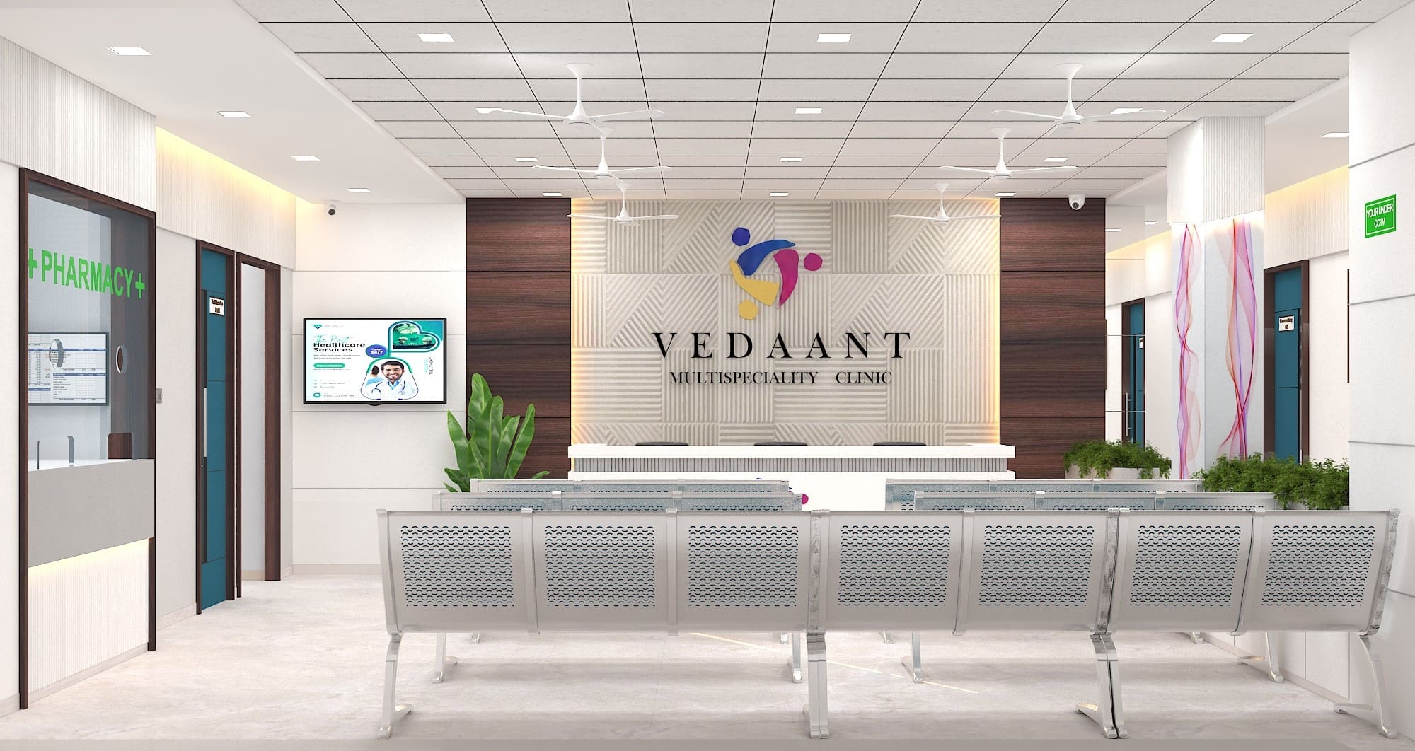 Vedaant Clinic Interior Project | Trance Interiors Image